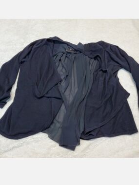 NWT Lane Bryant Black Knt Sheer Back Classic Office Open‎ Front Cardigan 22 24